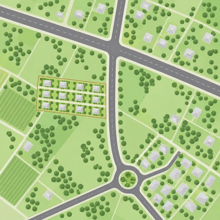 Vaishnavi Villas Sarjapur Road location map, a schematic of a villa community beside a road junction Vaishnavi Villas Sarjapur Road location map, a schematic of a villa community beside a road junction